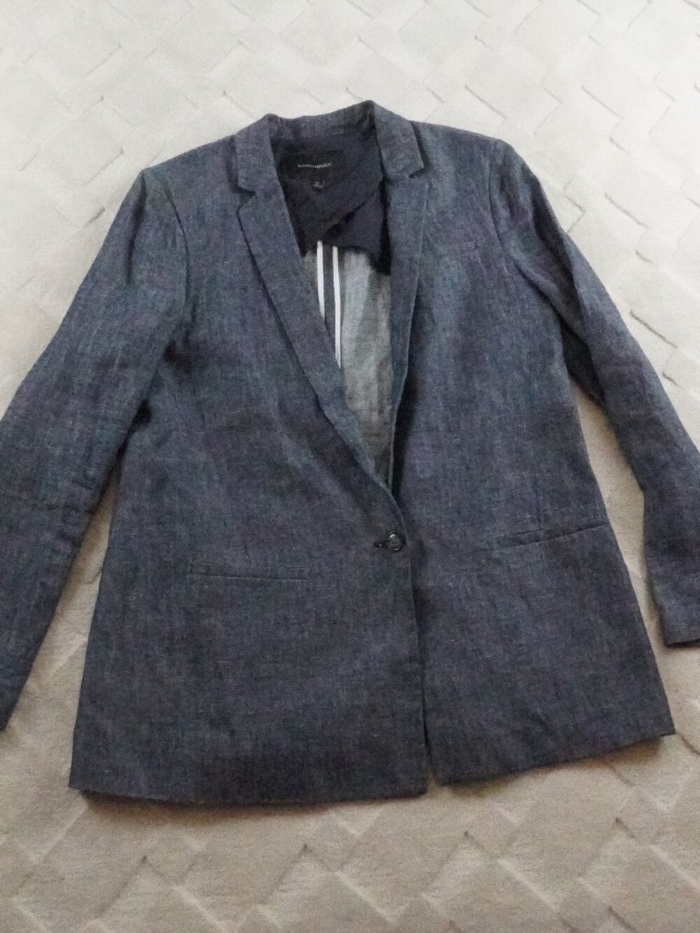Banana Republic Linen Blazer Jacket Womens 12 Single Breasted
